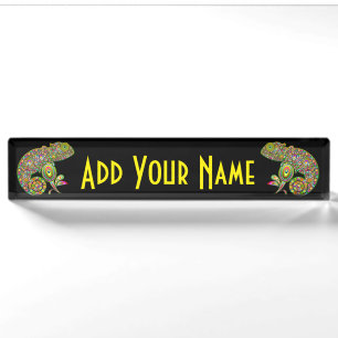 Chameleon Psychedelic Fantasy Nameplate