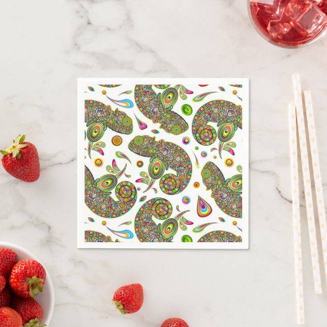 Chameleon Psychedelic Fantasy Napkin (Insitu)