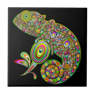 Chameleon Psychedelic Fantasy Tile