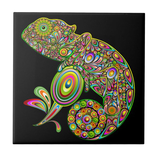 Chameleon Psychedelic Fantasy Tile (Front)