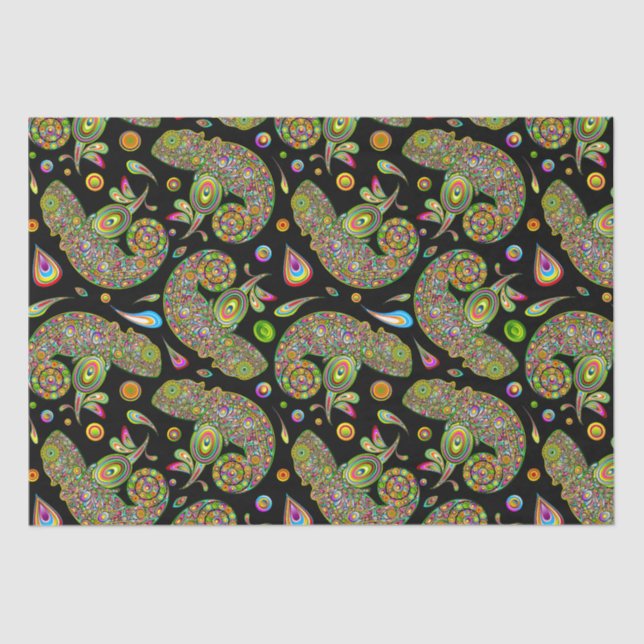 Chameleon Psychedelic Fantasy Tissue Paper (Front)