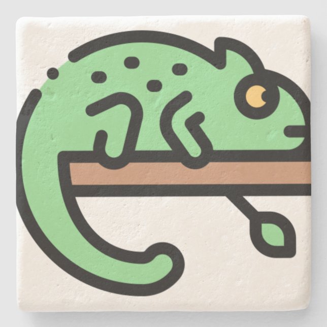 Chameleon Stone Coaster (Front)