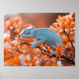 Chameleon Wild Animal Portrait Natural Environment Poster