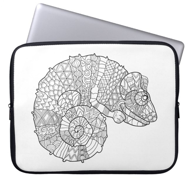 Chameleon Zendoodle Laptop Sleeve (Front)