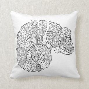 Chameleon Zendoodle Throw Pillow