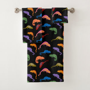 Chameleons Colourful Reptile Lizards Kids  Bath Towel Set