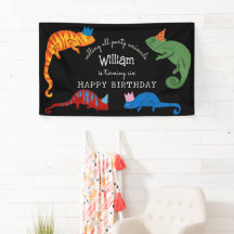 Chameleons Colourful Reptile Lizards Kids Birthday