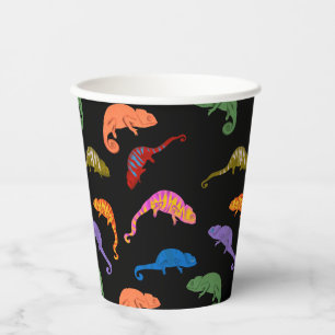 Chameleons Colourful Reptile Lizards Kids  Paper Cups