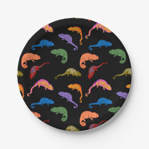 Chameleons Colourful Reptile Lizards Kids  Paper Plate