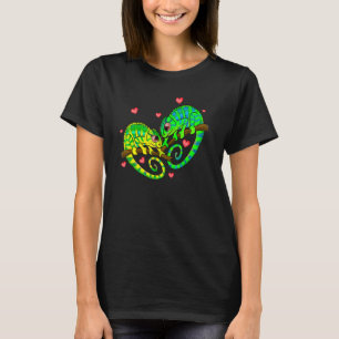 Chameleons Couples Love Hearts Retro Style Valenti T-Shirt