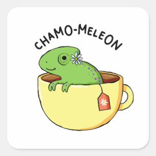 Chamo-meleon Animal Tea Pun Sticker