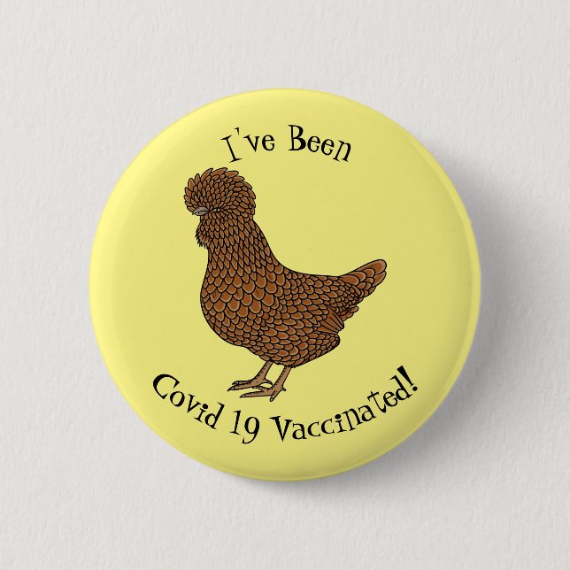 Chamois polish chicken cartoon illustration  2 inch round button (Front)