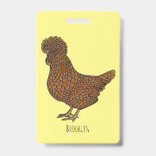 Chamois polish chicken cartoon illustration  badge