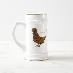 Chamois polish chicken cartoon illustration beer stein