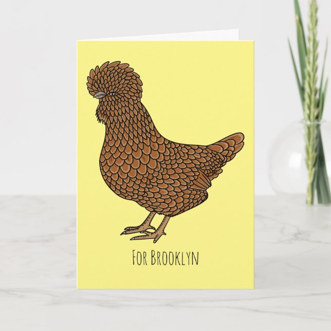 Chamois polish chicken cartoon illustration card (Front)