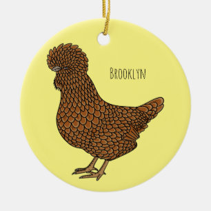 Chamois polish chicken cartoon illustration ceramic ornament