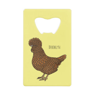 Chamois polish chicken cartoon illustration credit card bottle opener