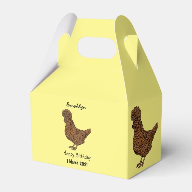 Chamois polish chicken cartoon illustration favor box (Front Side)