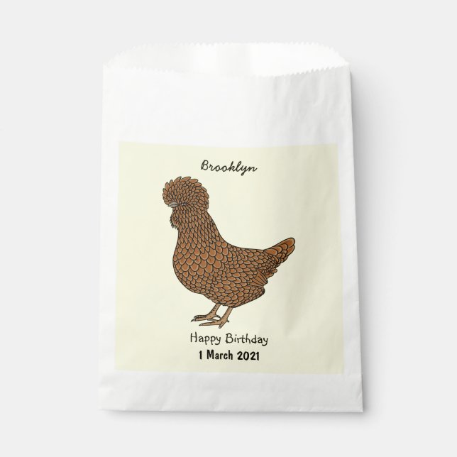 Chamois polish chicken cartoon illustration favour bag (Front)