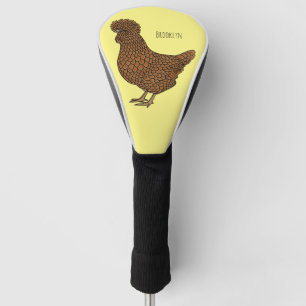 Chamois polish chicken cartoon illustration golf head cover