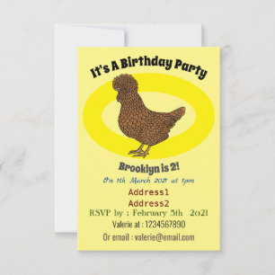 Chamois polish chicken cartoon illustration  invitation