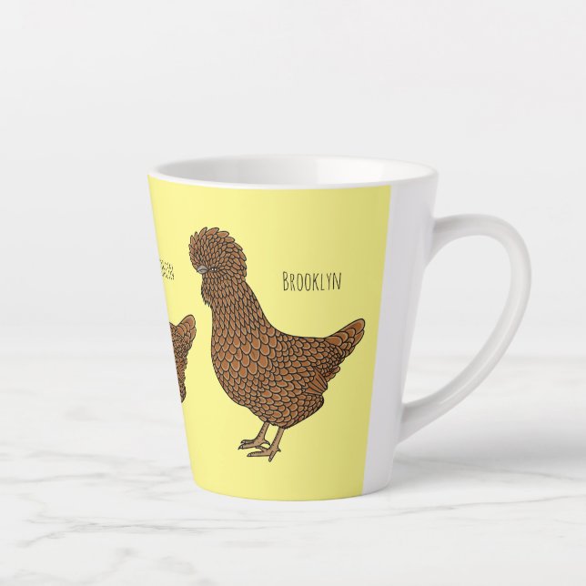 Chamois polish chicken cartoon illustration latte mug (Right)