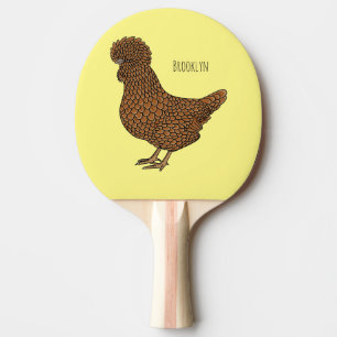 Chamois polish chicken cartoon illustration  ping pong paddle