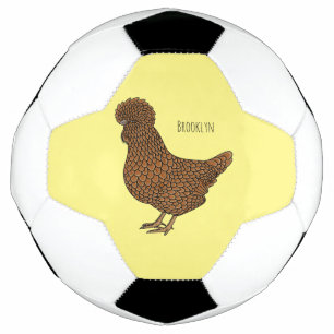 Chamois polish chicken cartoon illustration  soccer ball