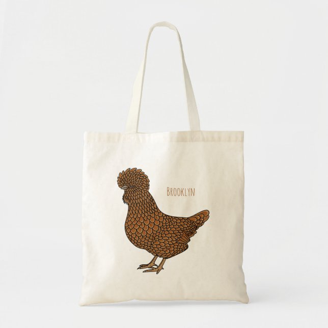 Chamois polish chicken cartoon illustration tote bag (Front)