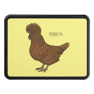 Chamois polish chicken cartoon illustration trailer hitch cover