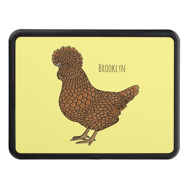 Chamois polish chicken cartoon illustration trailer hitch cover (Front)