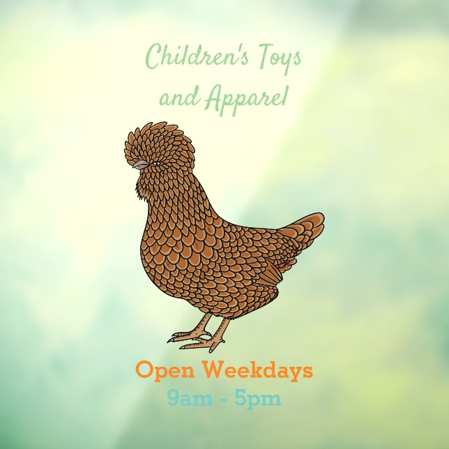 Chamois polish chicken cartoon illustration  window cling (Sheet 3)