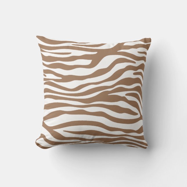 Chamoisee Zebra Animal Print Throw Pillow (Front)