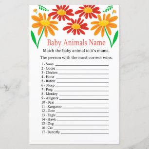 Chamomile Baby Animals Name Game