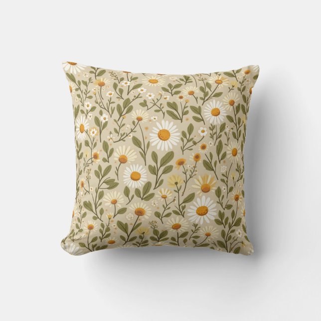 Chamomile Comfort Rest Throw Pillow (Front)