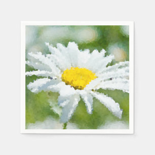 Chamomile daisy flower oil painting effect sunny d napkin