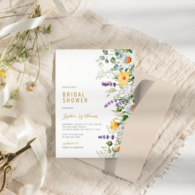 Chamomile & Eucalyptus Wildflowers Bridal Shower Invitation (Creator Uploaded)
