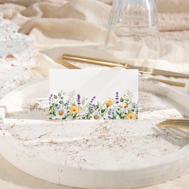 Chamomile & Eucalyptus Wildflowers Wedding Place Card (Creator Uploaded)