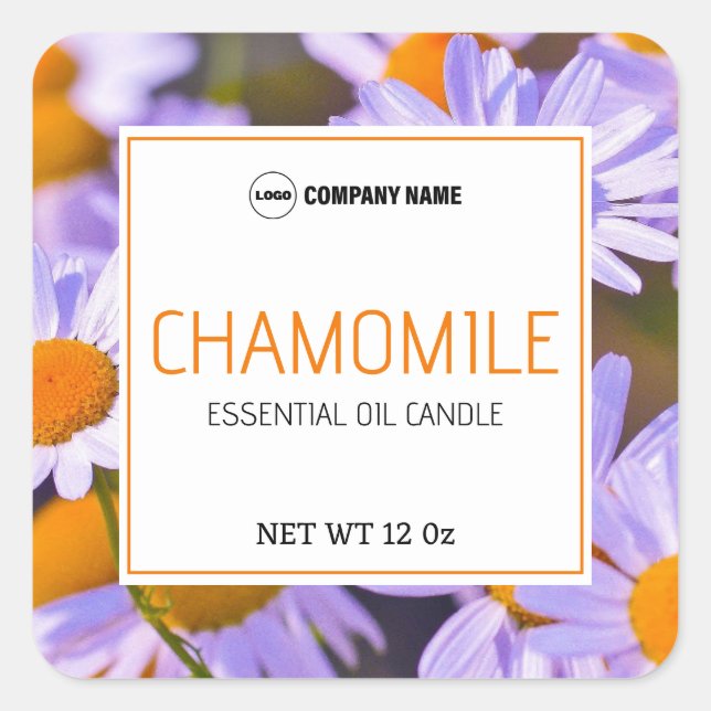 Chamomile Flavour Candle Label Sticker (Front)