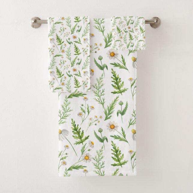 Chamomile Fleur Botanique Rustique Motif (En situation)