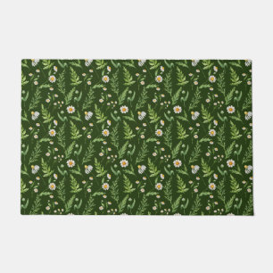 Chamomile Flower Botanical Rustic Pattern Doormat