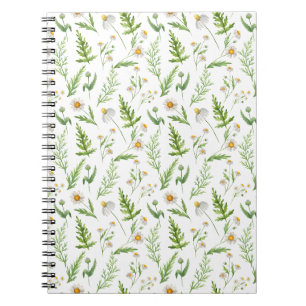 Chamomile Flower Botanical Rustic Pattern Notebook