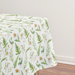 Chamomile Flower Botanical Rustic Pattern Tablecloth