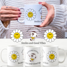 Chamomile Flower Funny Cute Trendy Morning Coffee