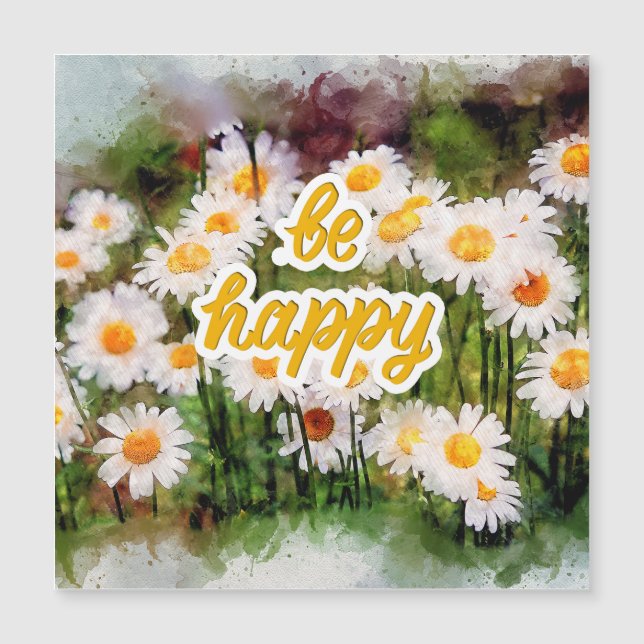 Chamomile Flower Mug, Birthday Gift  Be Happy (Front)