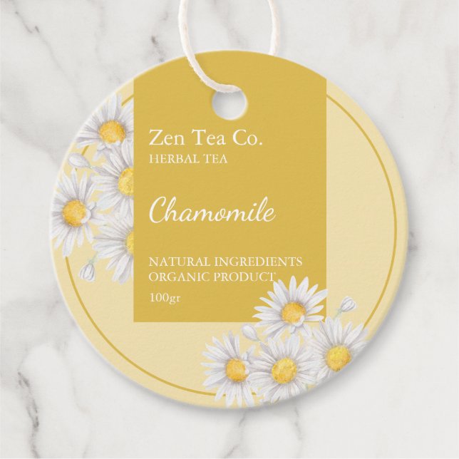 Chamomile Herbal Tea Business Tag (Front)