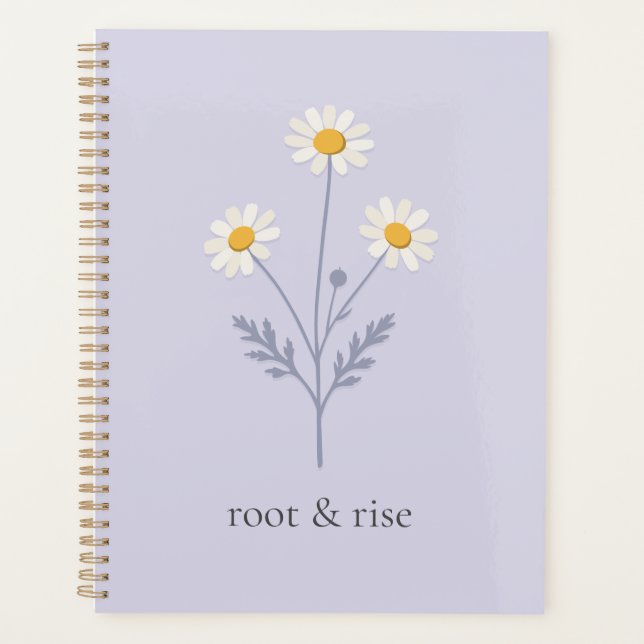 Chamomile Sprig - Lavender Grey Planner (Front)