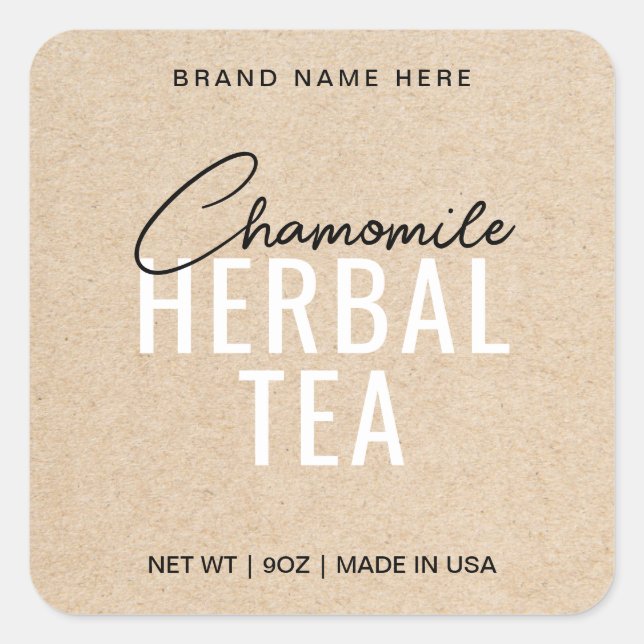 Chamomile Tea Product Label Stickers Packaging (Front)