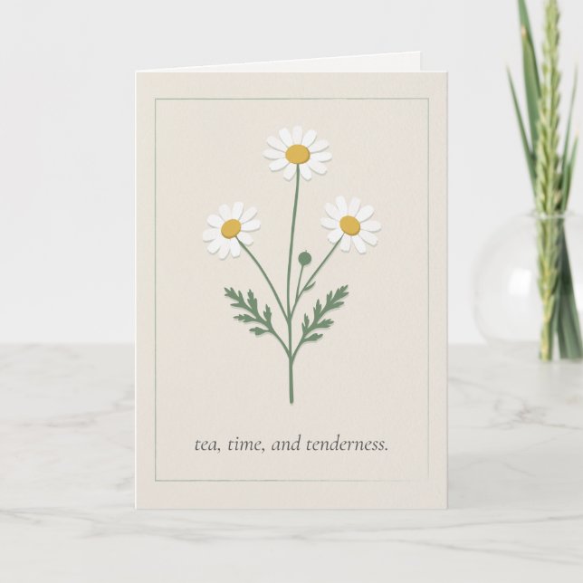 Chamomile Wishes - Soft Cream Card (Front)