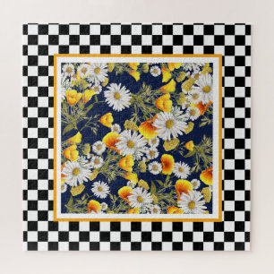 Chamomiles and Poppies Chequerboard Jigsaw Puzzle